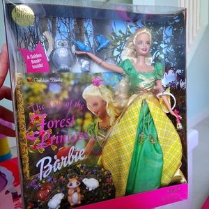 SUPER CUTE Barbie Forest Princess with Book and Forest Animals, Vintage Barbie